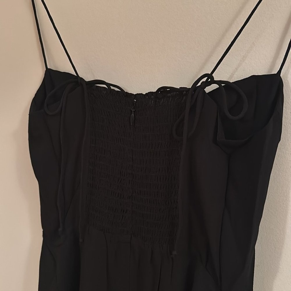 NEW Reformation Juliette Midi Dress  in Black Tie Straps Side Slit | size 2 - Picture 12 of 13